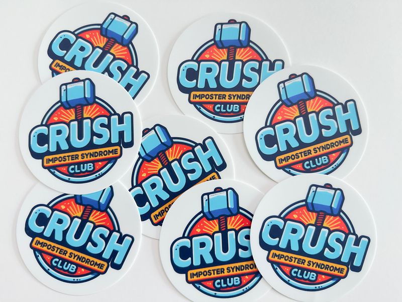 Showcase Your Creative Confidence with our Exclusive "Crush Imposter Syndrome Club" Decal!