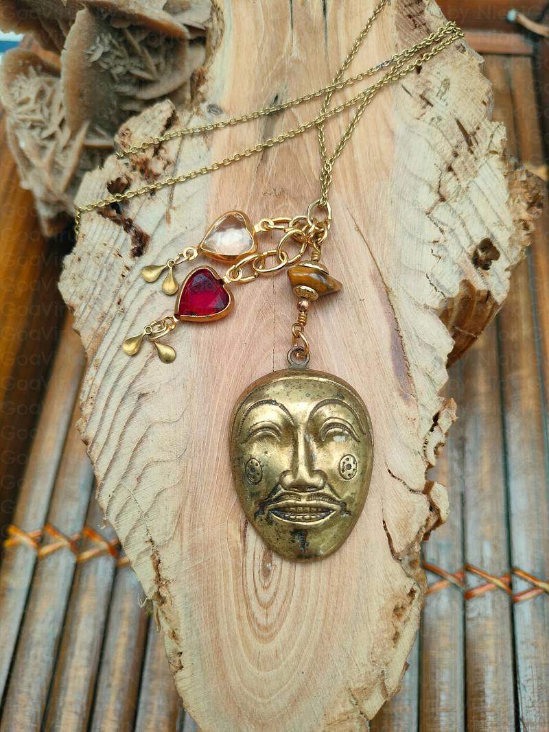 Antique venetian mask necklace