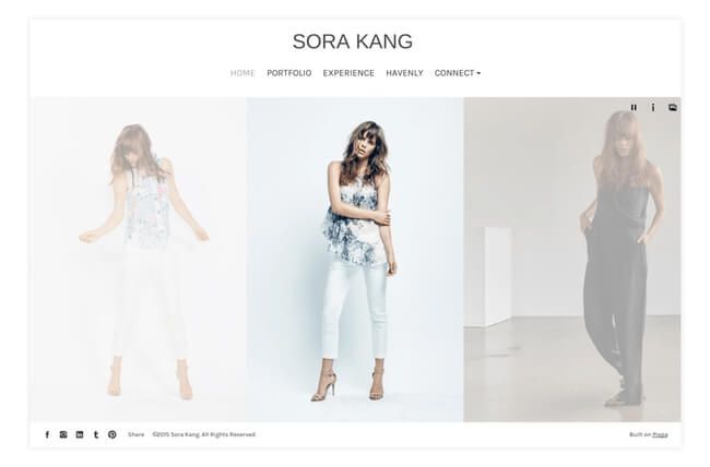Modeling portfolio website of Sora Kang