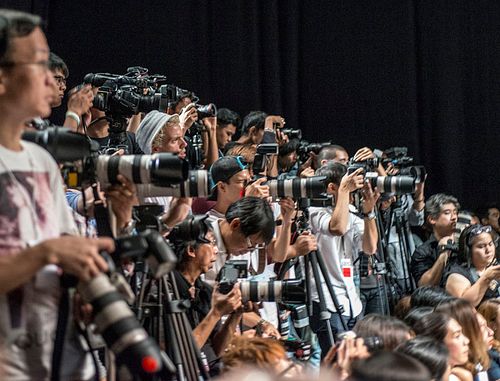In the press pack at Elle Fashion Awards. Bangkok.