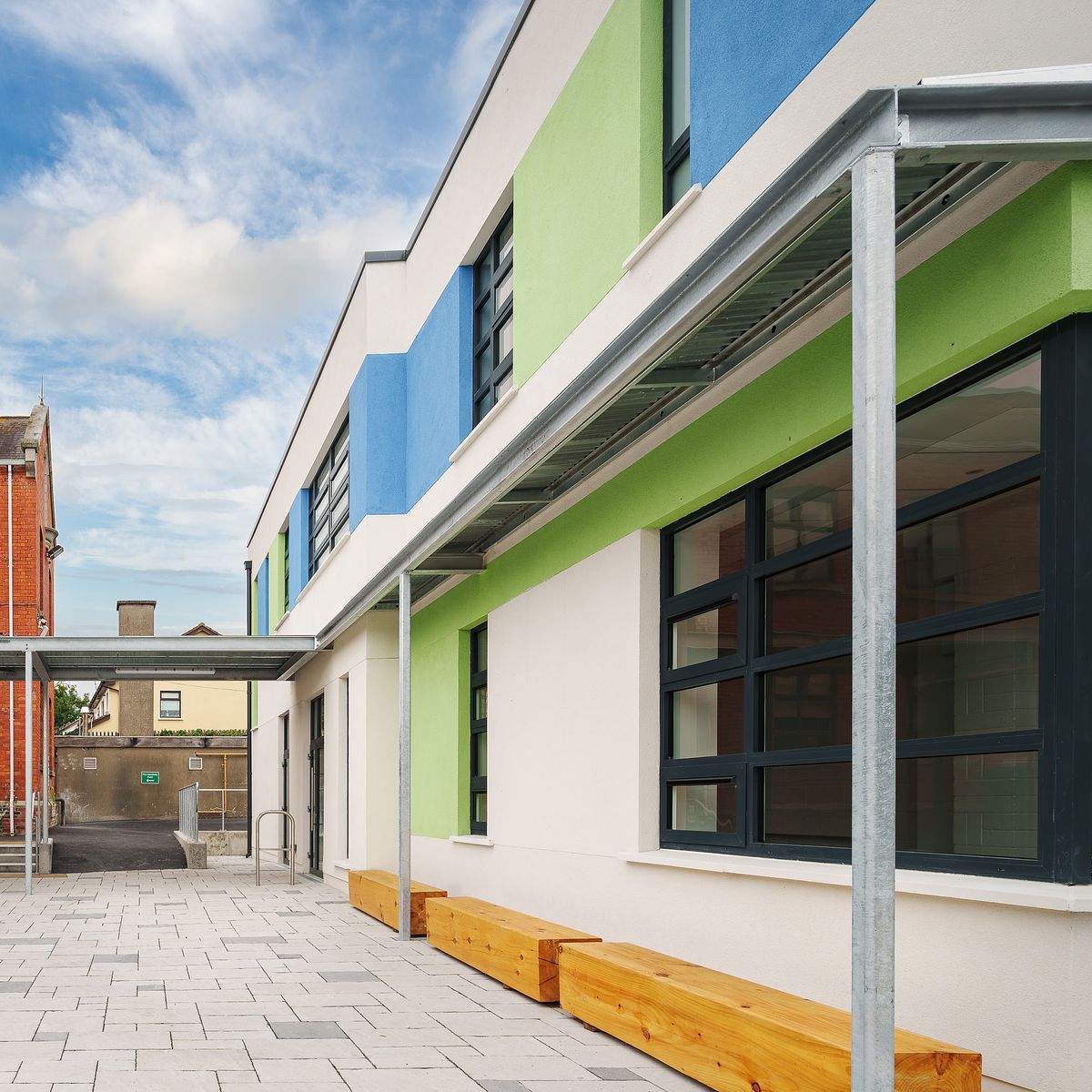 Covered Walkway and Courtyard, Dublin School