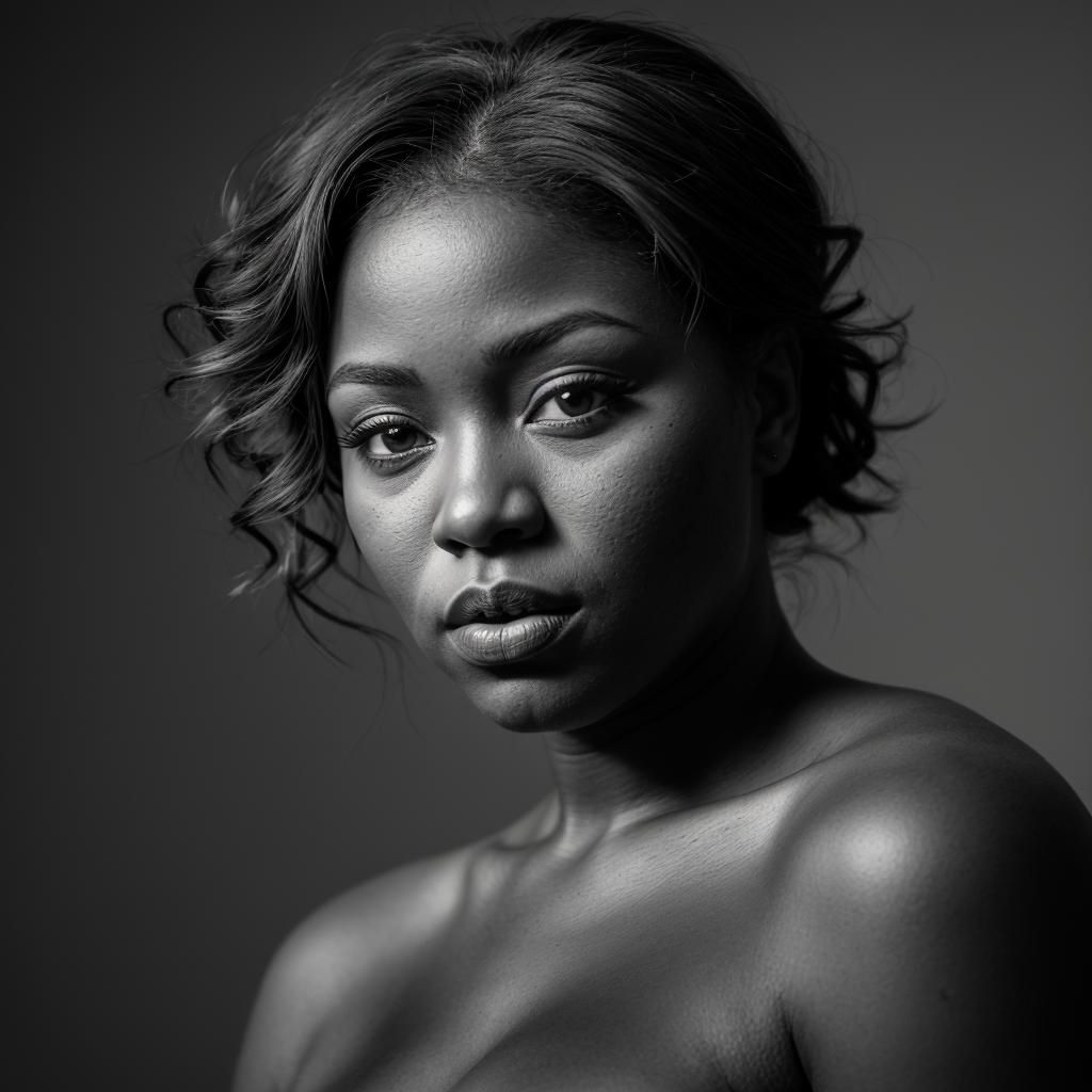 Empowering boudoir portrait with confident pose and soft lighting