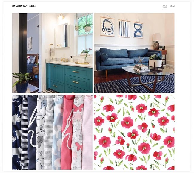 Natasha Pantelides Innenarchitekten-Portfolio-Website