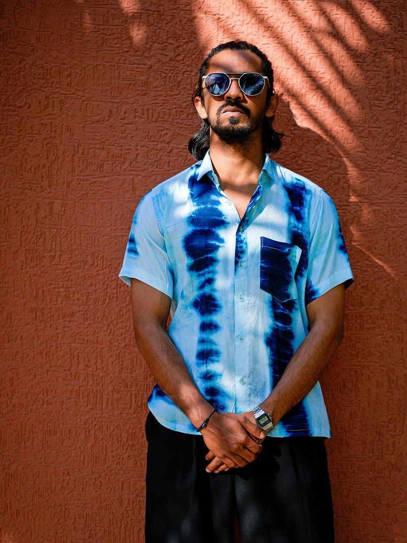 Rayon Tie Dye Blue Shirt