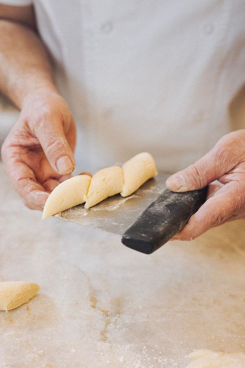 E'cco Bistro's famous potato gnocchi in the hands of legendary chef Philip Johnson.