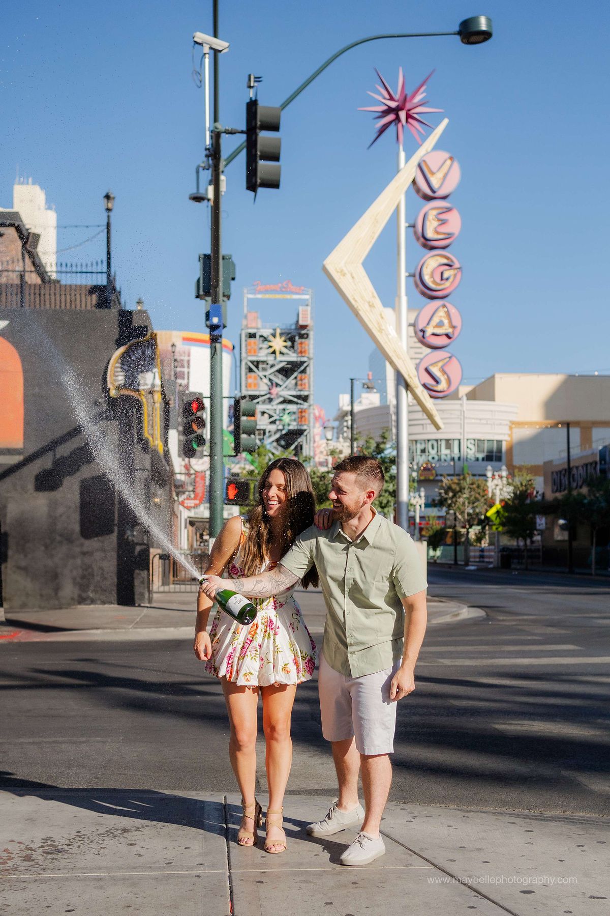 Downtown Fremont Las Vegas Champagne Photoshoot