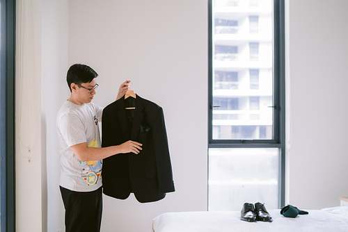 Groom Getting Ready