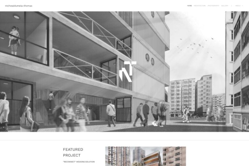 Site do portfólio de arquitetura Ntchwaidumela