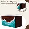Ocean Waves Epoxy Resin Mix Wood Urn