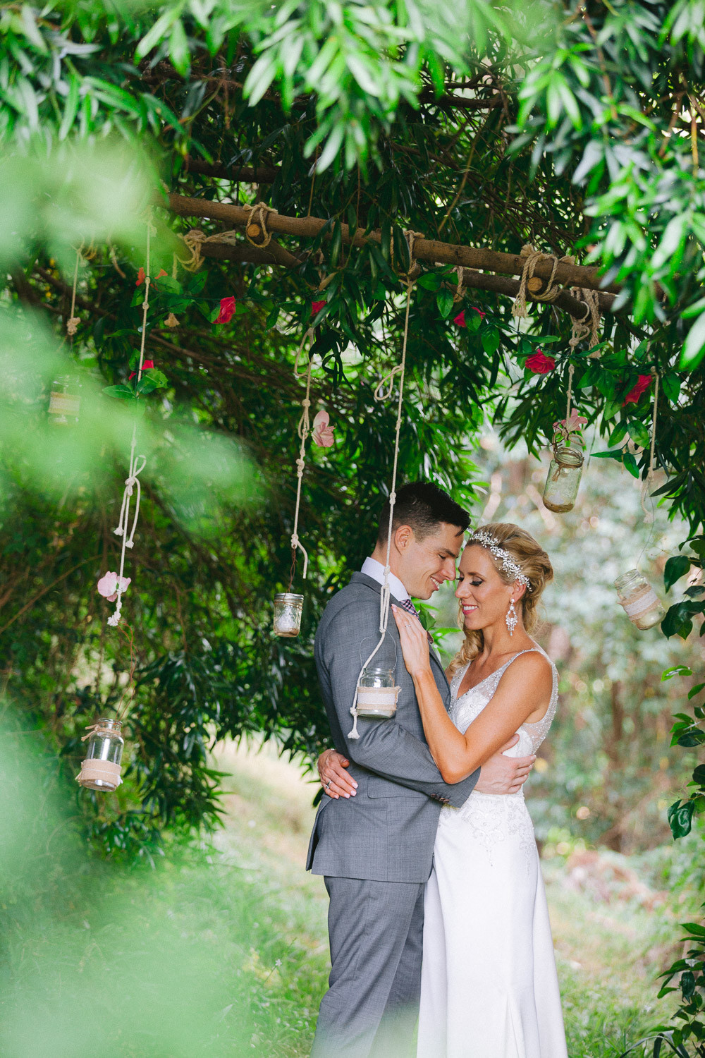 Romantic wedding photo of the bride and groom at Loxley on Bellbird Hill Blue Mountains.