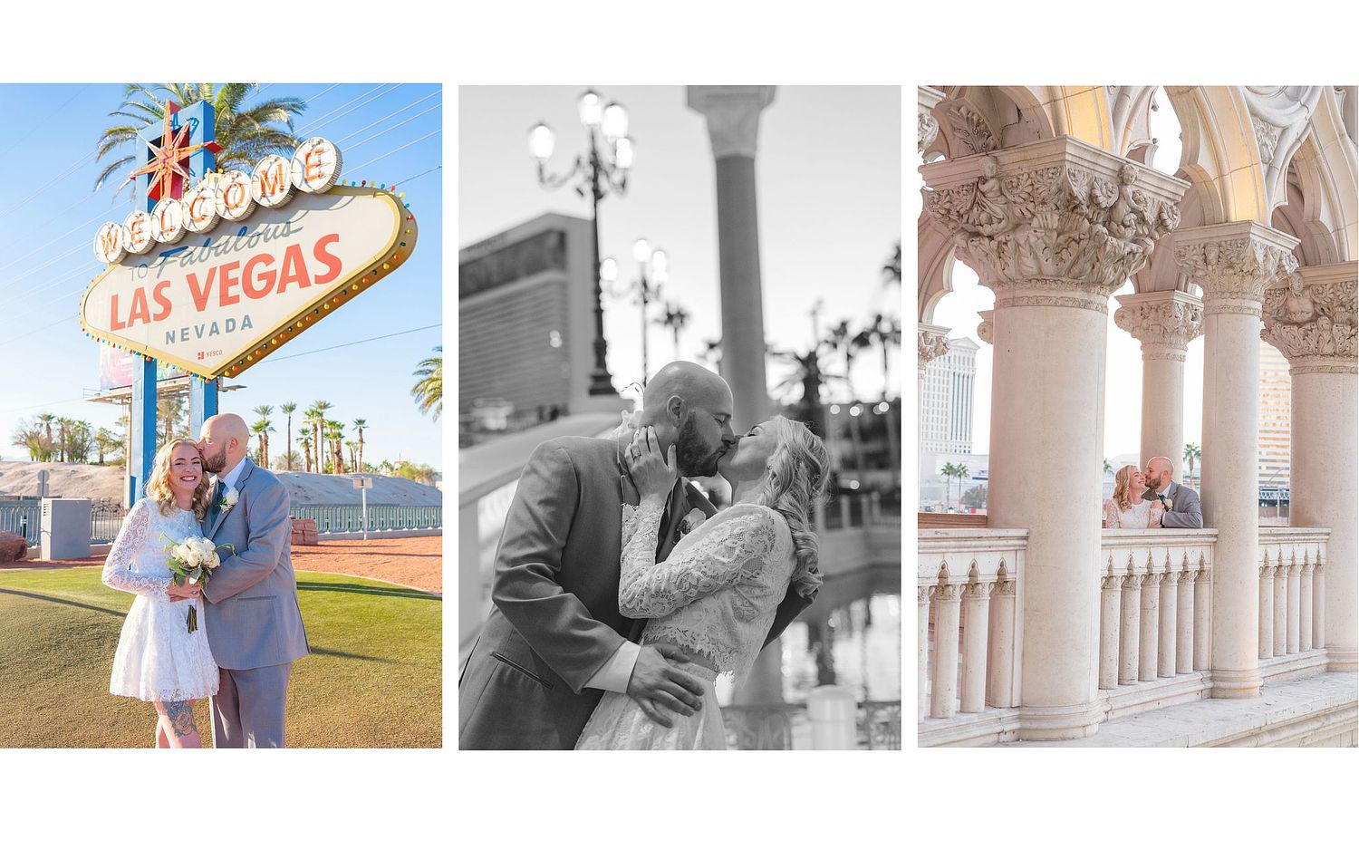 Elopement at Las Vegas sign and Venetian Hotel