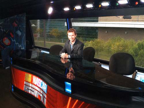 Blinded by the studio lights. ESPN Broadcast studio, late 2000s