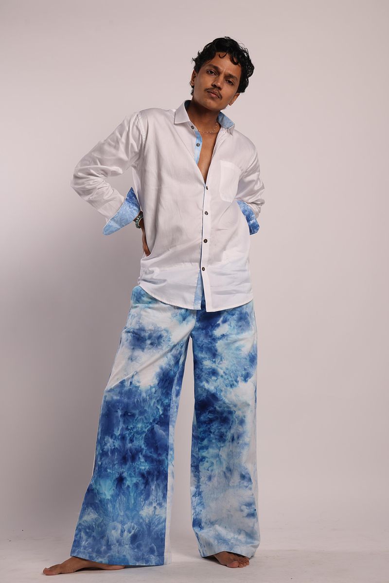 Relaxed Trousers Sky Drapes