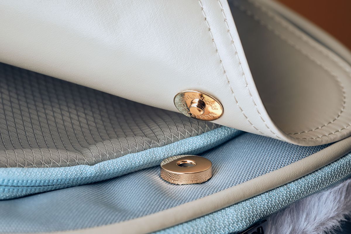 Gold colored magnetic flap closure