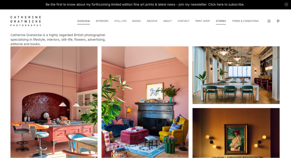 Sito web del portfolio di Catherine Gratwicke