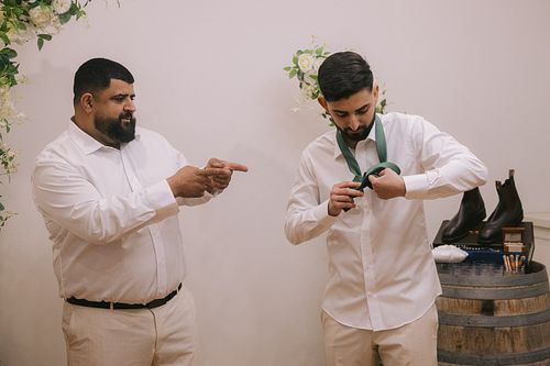 Groom Getting Ready