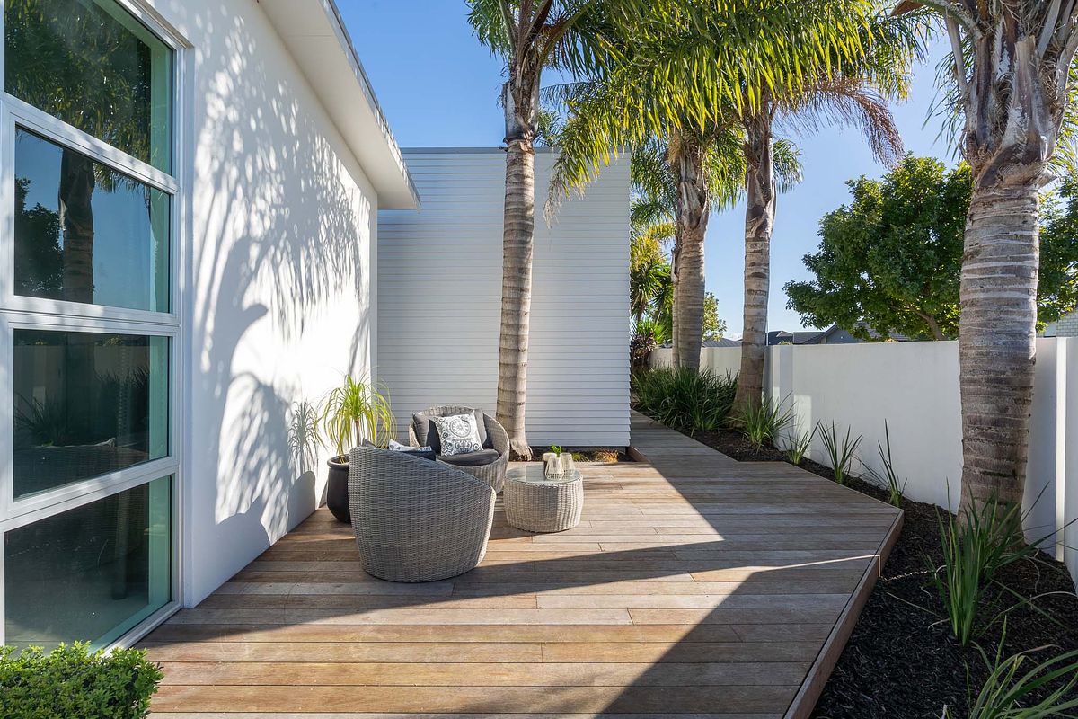 High-end outdoor living and architectural exterior photography in Rototuna, Hamilton by Flax Cove Studio.