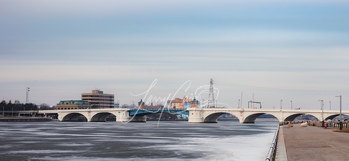 MLK bridge over frozen Maumee River