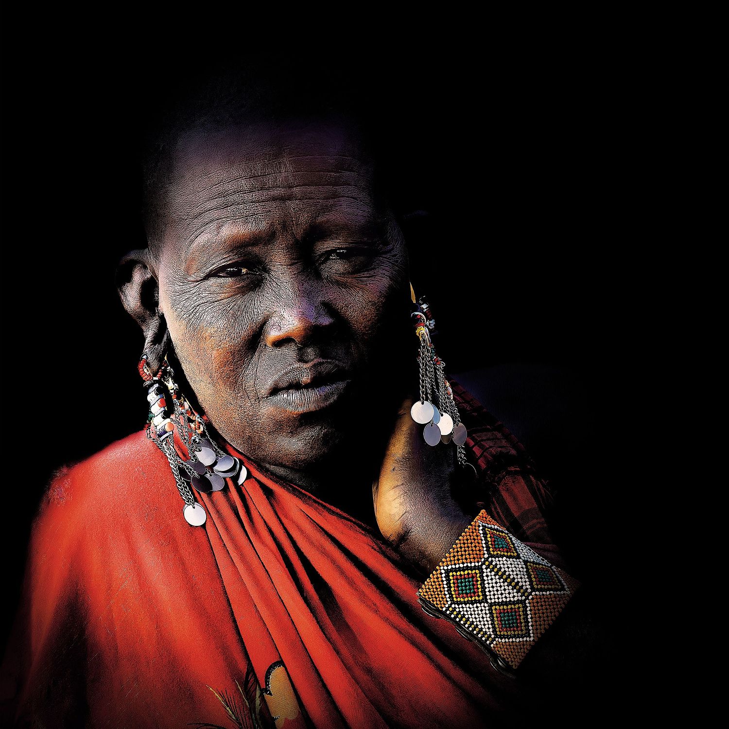 Portrait d'un homme massaï du Kenya