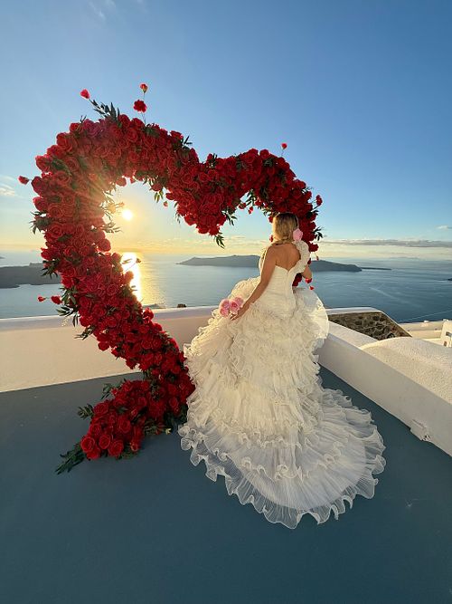 Sunset Ceremony with Floral Arch.