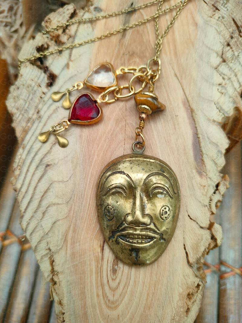 Antique venetian mask necklace
