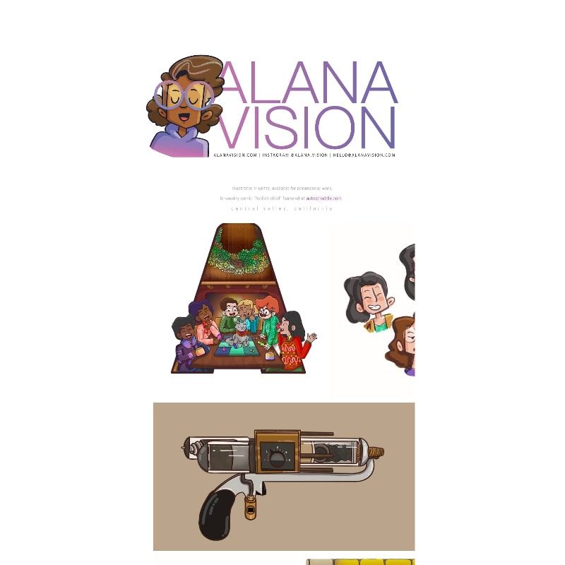 Sito web del portfolio personale di Alana Dickens