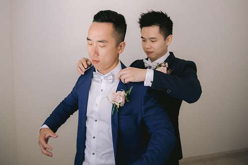 Groom Getting Ready