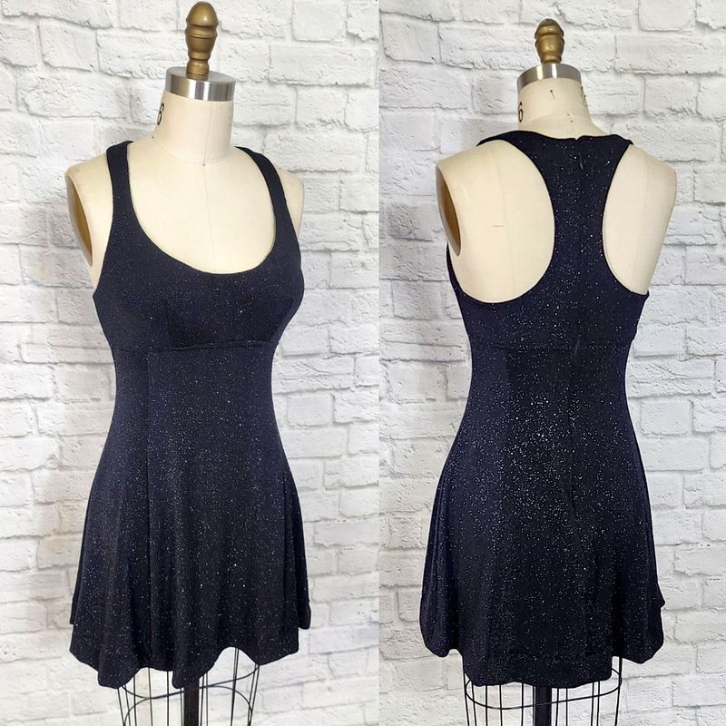 Sharon's Black Glitter Mini Dress