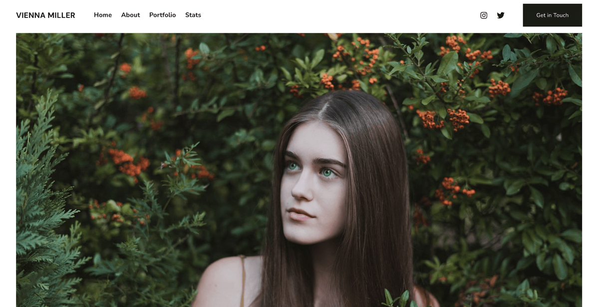 Modeling portfolio website template Vienna