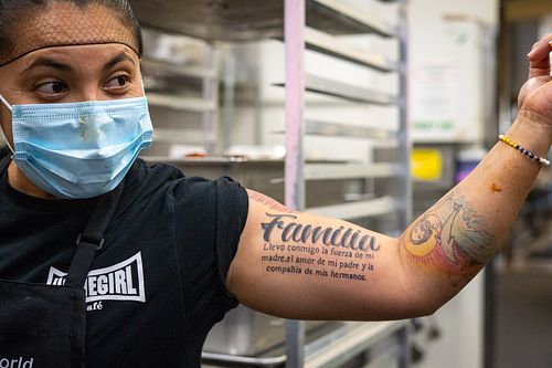 Documentary portrait at Homeboy Industries during the pandemic — photojournalism by David Andrade, Los Angeles