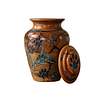 Carved Paw & Lightning Strikes Wooden Pet Urn