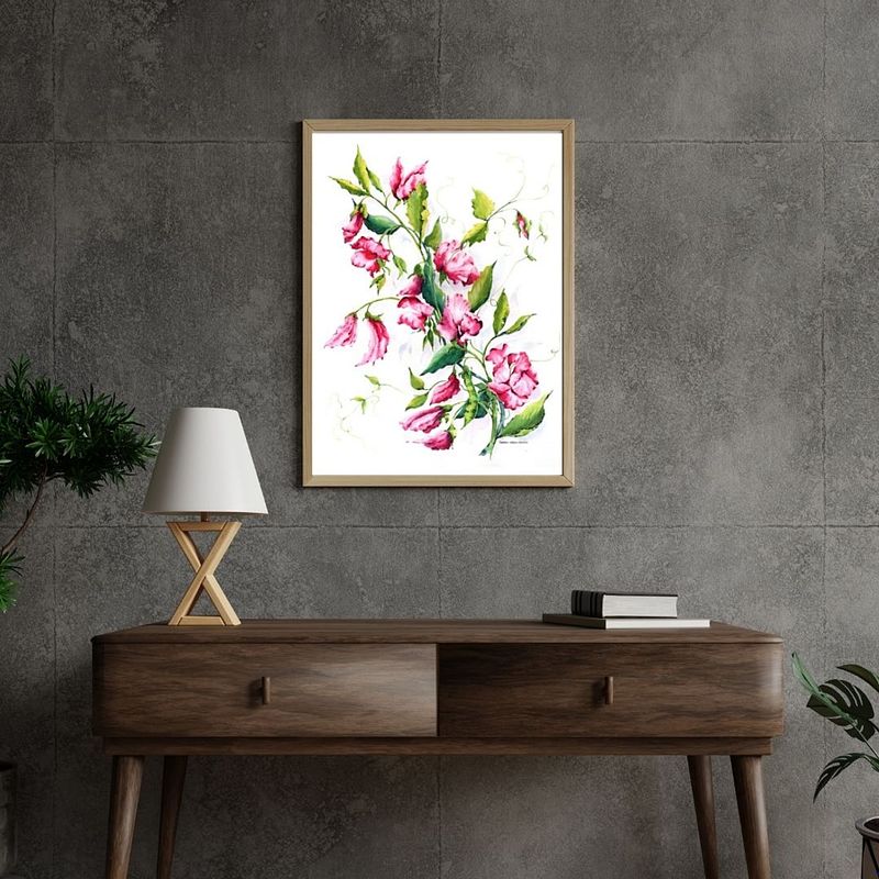 FINE ART PRINT Light Pink Sweet Peas