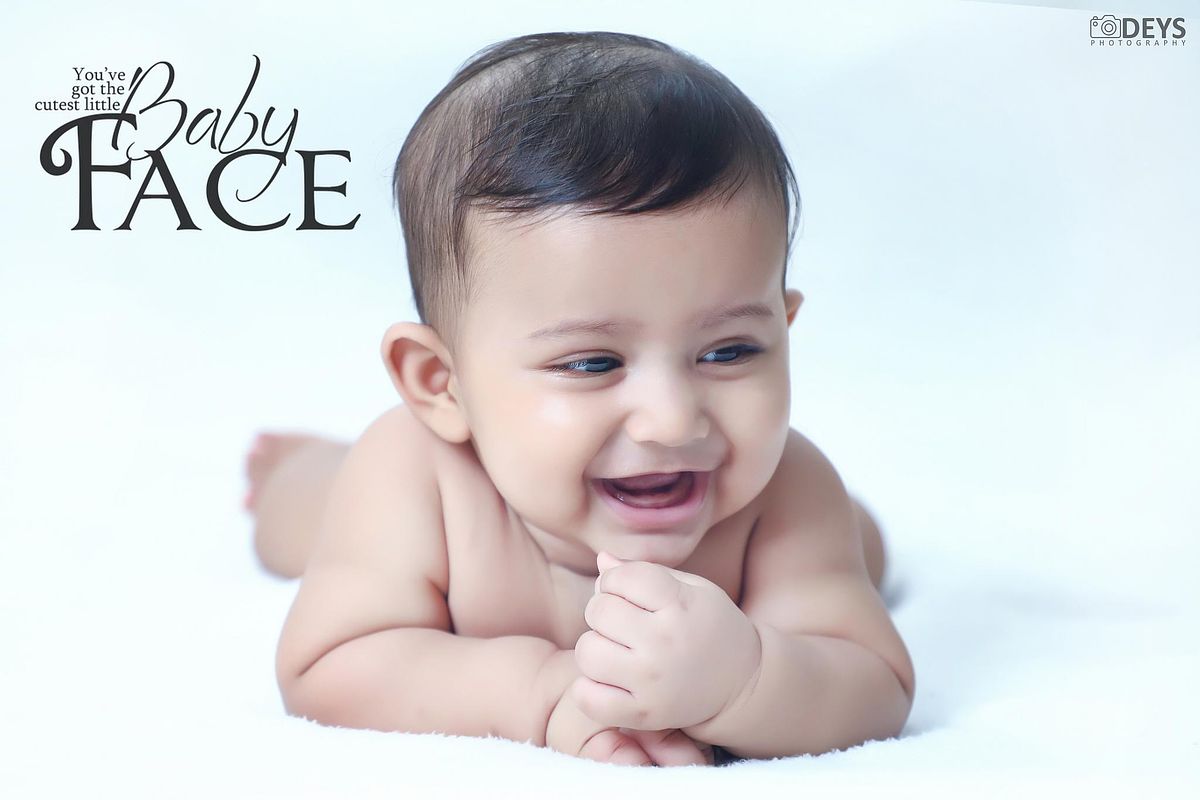 Cute 6 months baby shoot at home