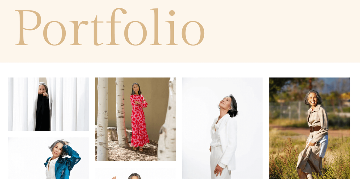 Sitio web del portafolio de modelos de Barbara Lim