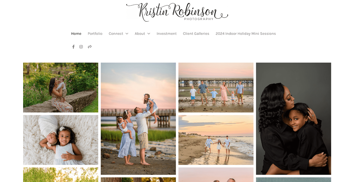 Bild von Kristin Robinsons Website für Hochzeitsfotografie