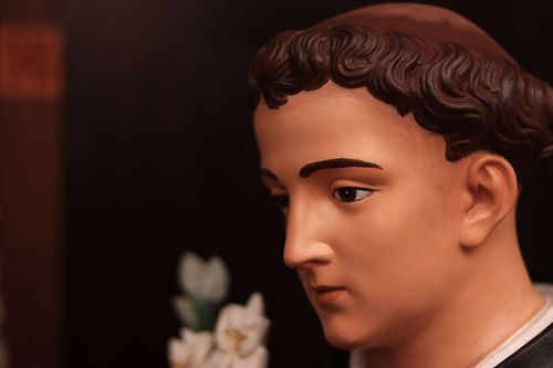 Beautifully restored face brings life and warmth back to this statue of St. Dominic.