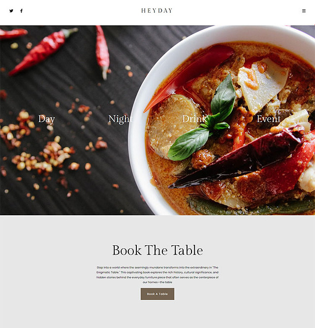 Heyday - Pixpa Portfolio Website Templates
