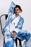 Linen Satin Kimono Jacket - Summer Sky