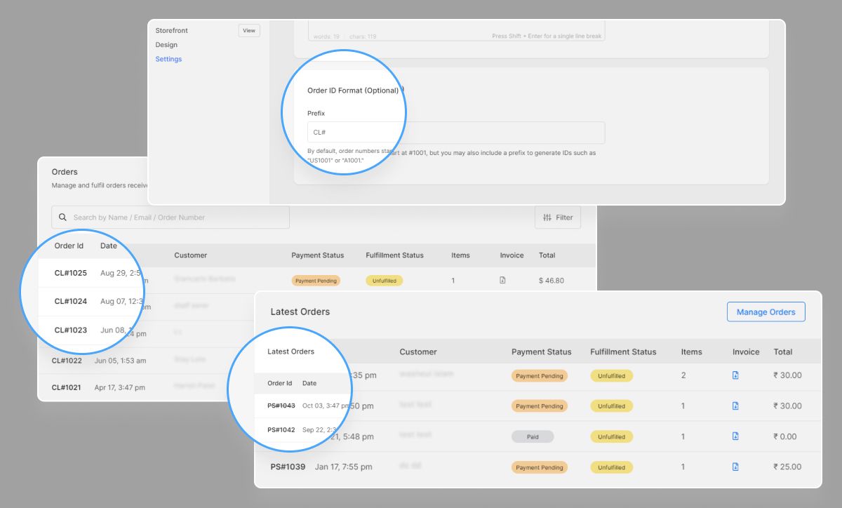 Order ID Format