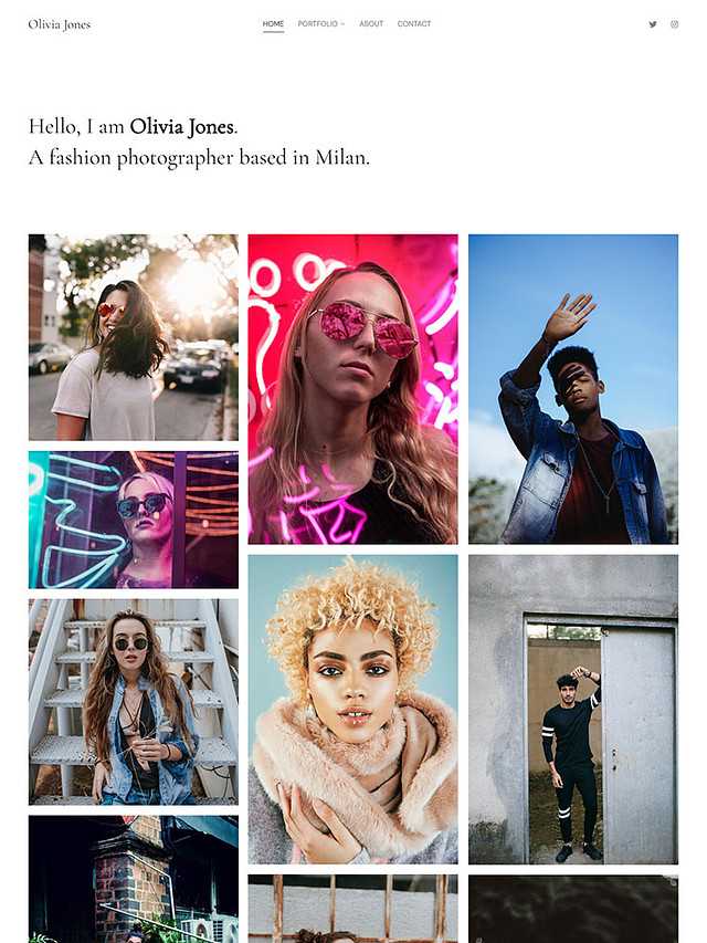 Grand -  Pixpa Fashion Portfolio Website Template