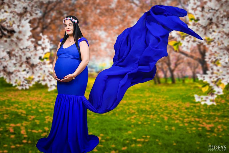 DP004 - Dark Blue Body Fit Gown