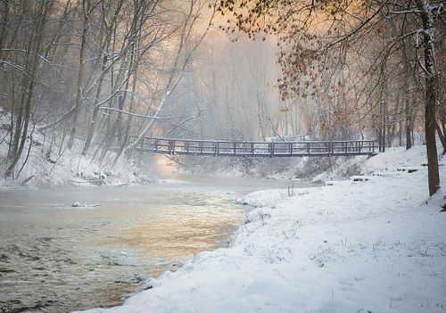#landscape #winter #snow #river #forest