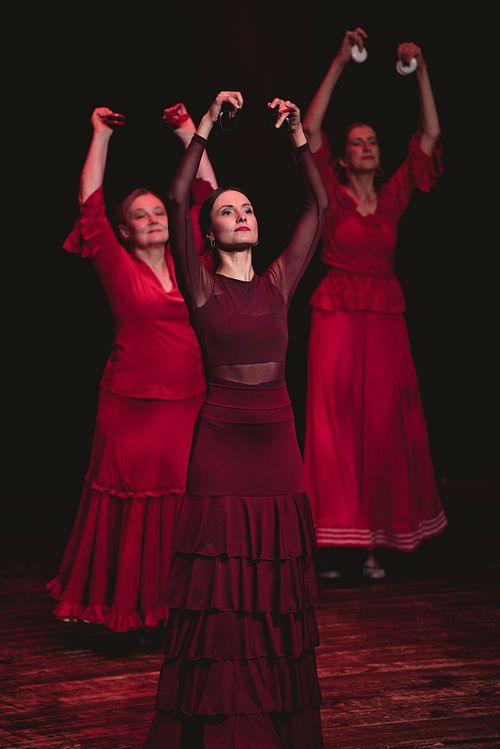 Flamenco school students performing in Poznan at the dance concert