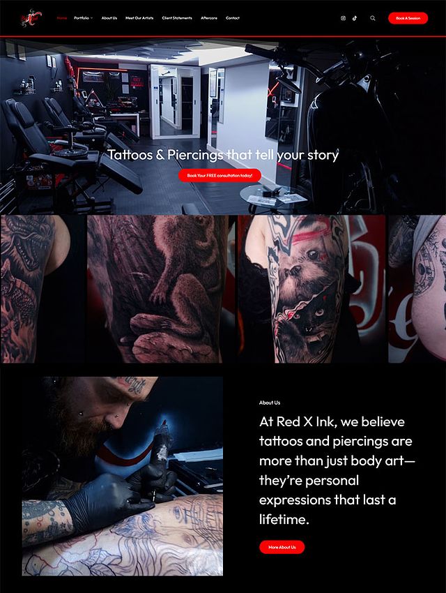 Red X Ink Portfolio Website Examples