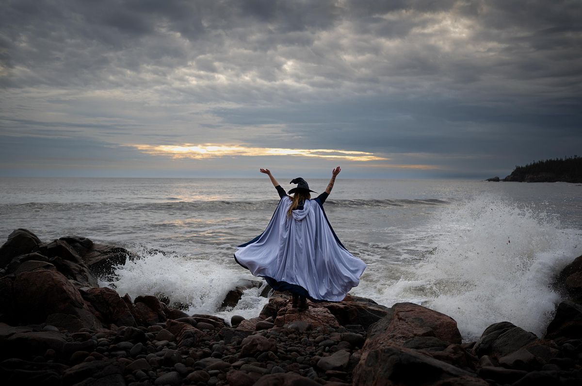 A witch commanding the ocean at Black Brook Cove.