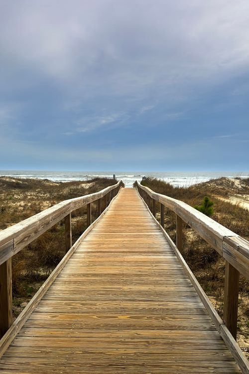 Bridge Leading to Beach on Ocean Shore