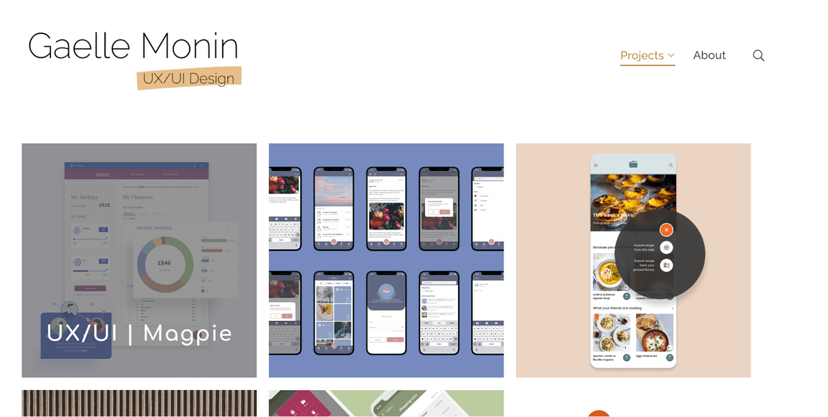 Gaelle Monins UI/UX-Portfolio-Website