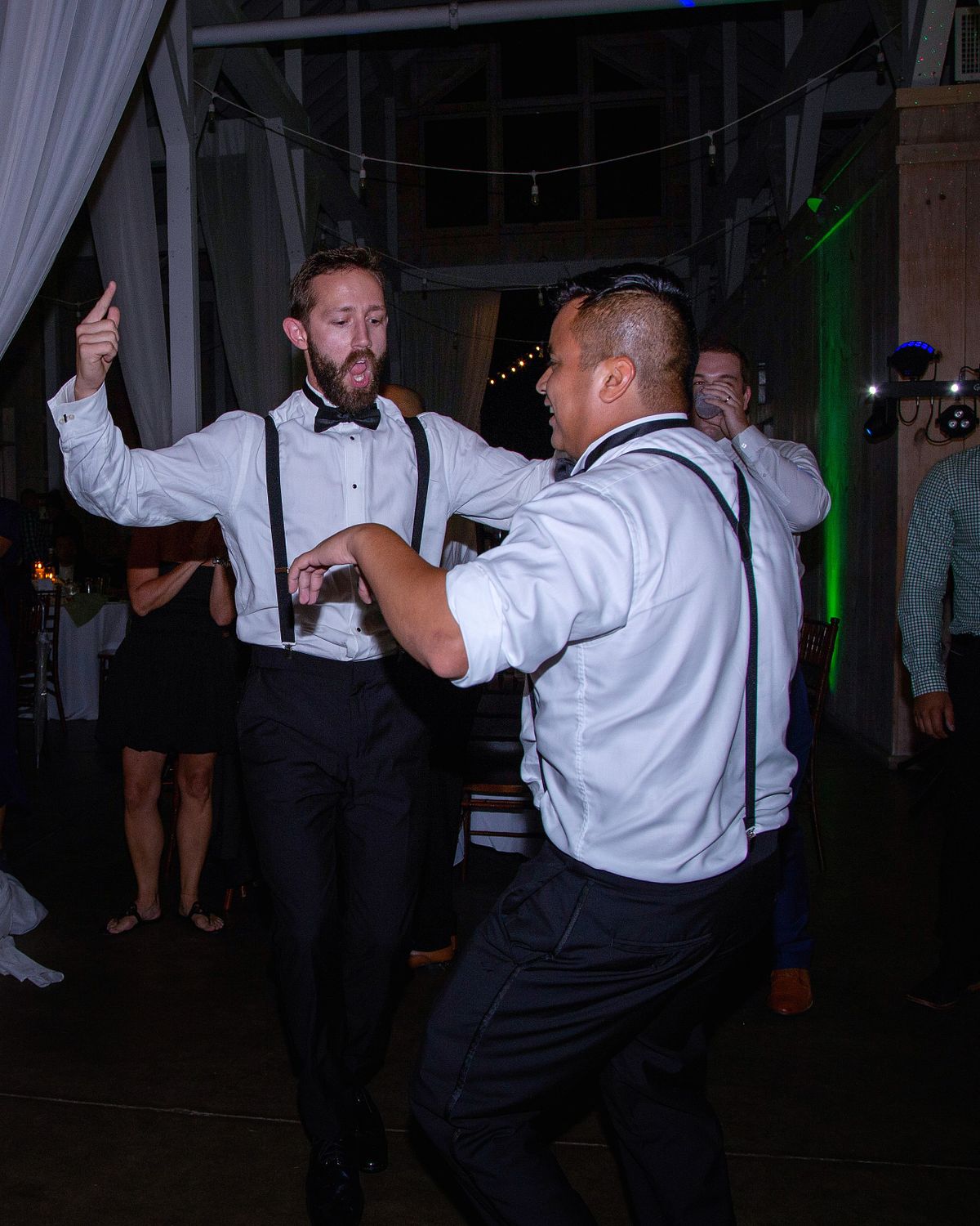 wedding guests dancing natural style wedding photography at kylan barn