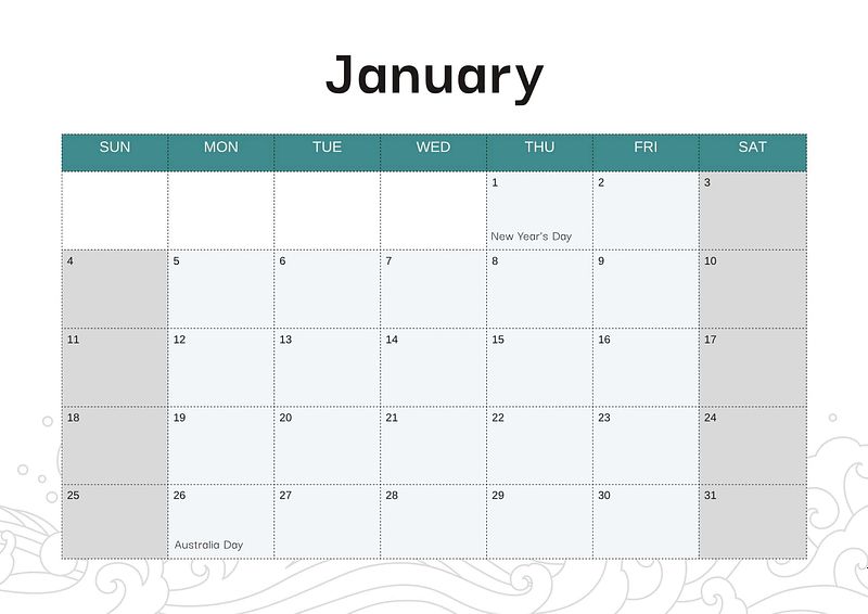 2026 Wall Calendar - Coastal Landscapes