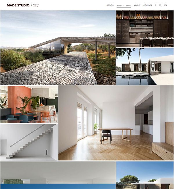 Ejemplos de sitios web del portafolio Made Architects